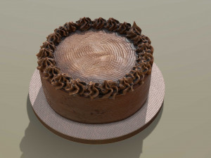 Chocolate Buttercream Cake 3D Model