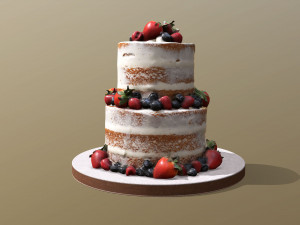 Semi Naked Berry Cake Modello 3D