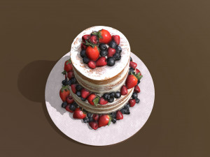 Semi Naked Berry Cake Modello 3D