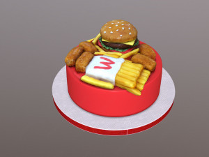 Burger Menu Cake Modelo 3D