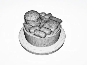 Burger Menu Cake 3D Model
