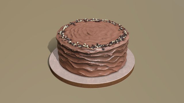 Chocolate Buttercream Sprinkles Cake 3Dモデル .c4d .max .obj .3ds .fbx .stl .blend 