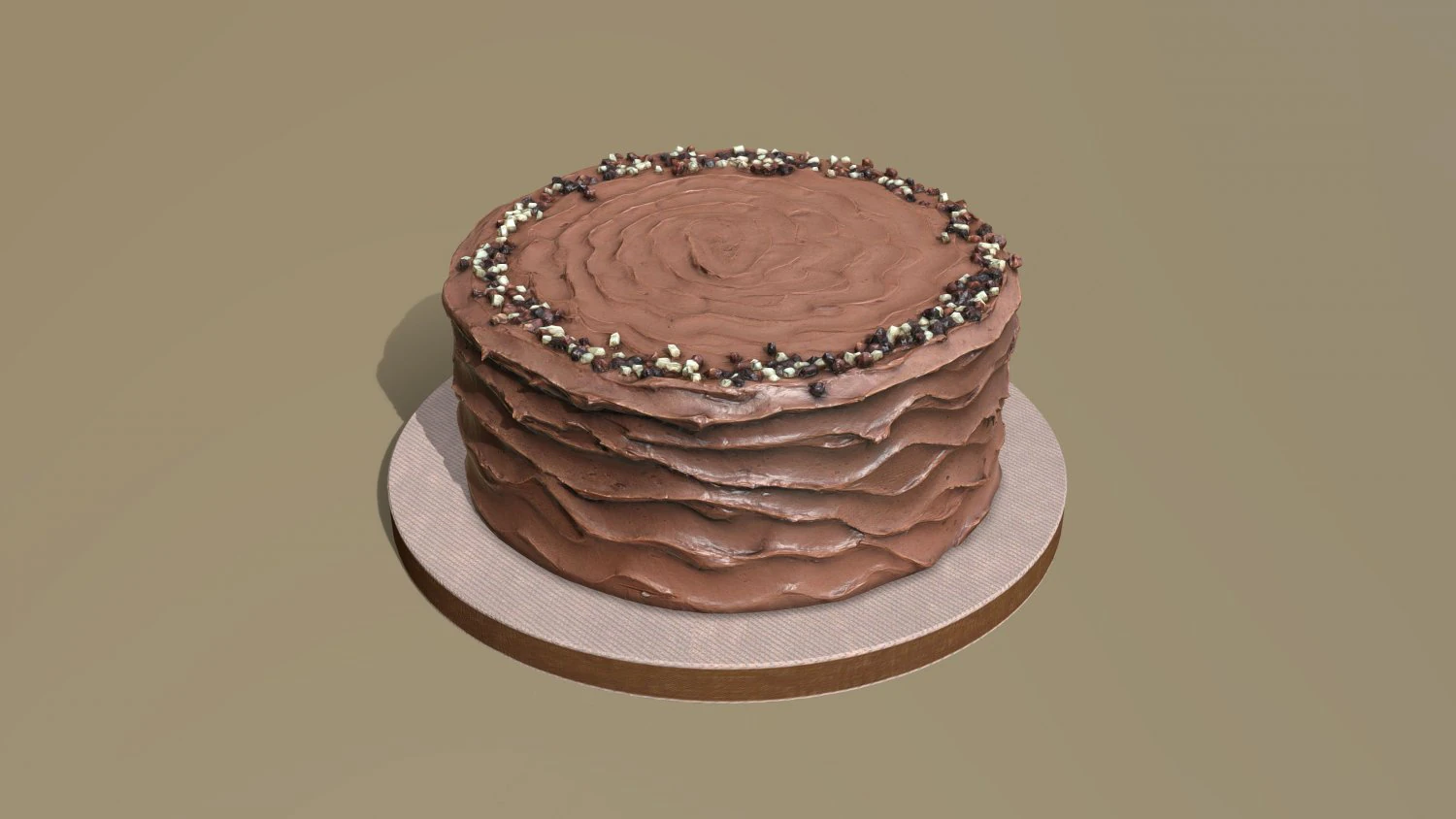 Chocolate Buttercream Sprinkles Cake 3D Model .c4d .max .obj .3ds .fbx .stl .blend 