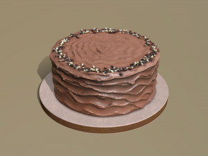 Chocolate Buttercream Sprinkles Cake 3D Model