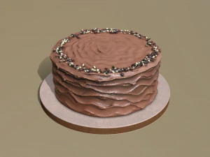 Bolo granulado com creme de manteiga de chocolate Modelo 3D