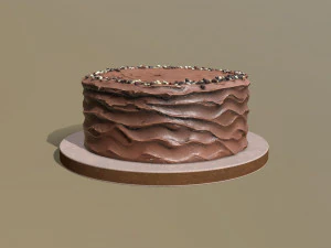 Chocolate Buttercream Sprinkles Cake 3D Model
