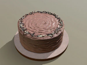 Chocolate Buttercream Sprinkles Cake 3D Model