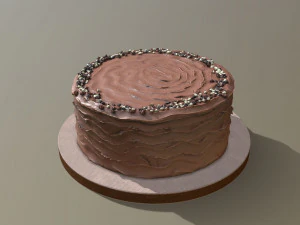 Chocolate Buttercream Sprinkles Cake 3D Model