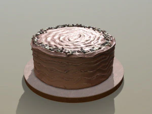 Chocolate Buttercream Sprinkles Cake 3D Model