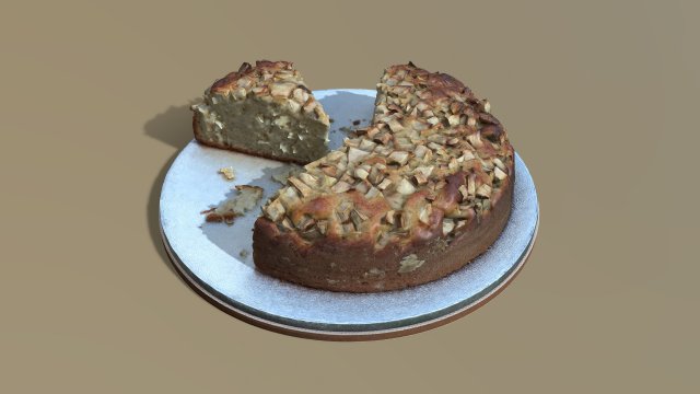 Apple Cake 3D 模型 .c4d .max .obj .3ds .fbx .stl .blend 
