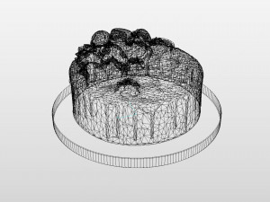 Chocolate Strawberry Drip Cake 3D Model