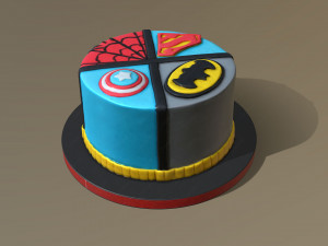 Super Heroes Cake 3D Модель