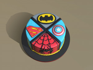 Super Heroes Cake 3D Модель