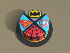 Super Heroes Cake 3D Model