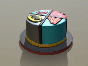 Super Heroes Cake 3D Model