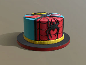 Super Heroes Cake 3D Model