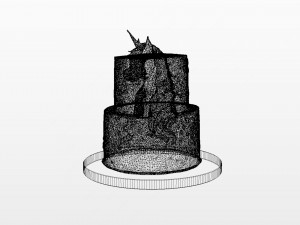 Buttercream Unicorn Rainbow Cake 3D 模型