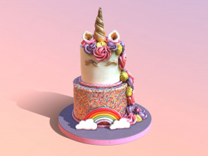 Tiered Unicorn Cake Modelo 3D