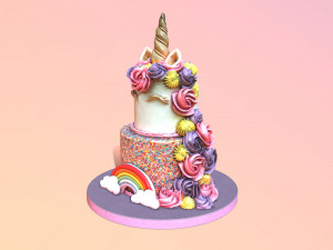 Tiered Unicorn Cake 3D 모델