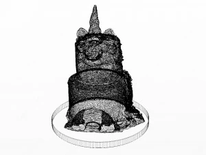 Tiered Unicorn Cake 3D Model