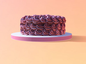 Rose Gold Rosette Cake 3D 모델