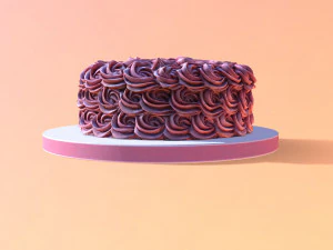 Rose Gold Rosette Cake 3D Model