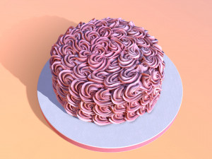 Rose Gold Rosette Cake 3D 모델