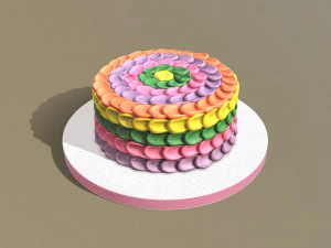 Bolo De Creme De Manteiga Arco-&Iacute;ris Modelo 3D