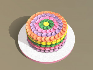 Rainbow Buttercream Cake Modelo 3D