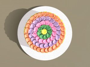 Rainbow Buttercream Cake Modelo 3D