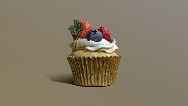 Berries Cupcake Modello 3D .c4d .max .obj .3ds .fbx .stl .blend 