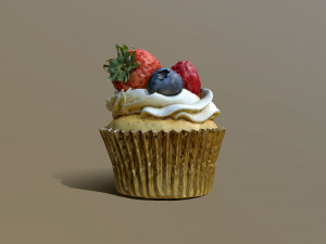 Berries Cupcake 3D Model