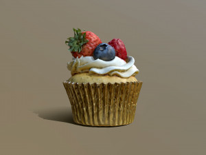 Berries Cupcake Modelo 3D