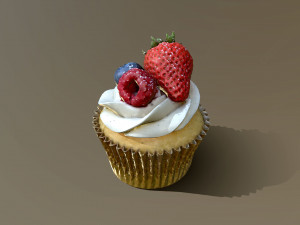 Berries Cupcake Modello 3D