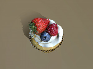 Berries Cupcake Modello 3D