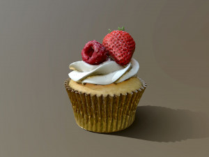 Berries Cupcake Modello 3D