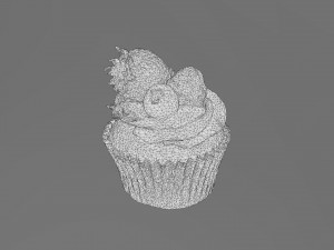 Berries Cupcake Modello 3D