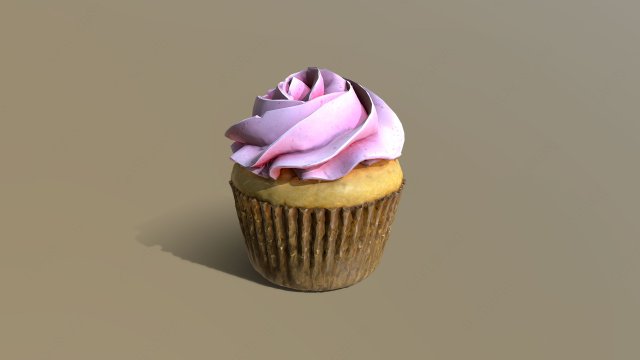 Plain Pink Vanilla Cupcake 3Dモデル .c4d .max .obj .3ds .fbx .stl .blend 