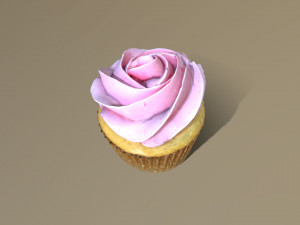 Plain Pink Vanilla Cupcake 3Dモデル