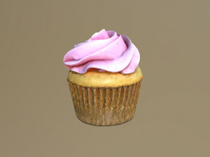Plain Pink Vanilla Cupcake 3Dモデル