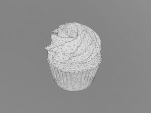 Plain Pink Vanilla Cupcake 3Dモデル