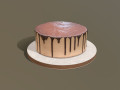 Plain Chocolate Drip Cake 3D Models
