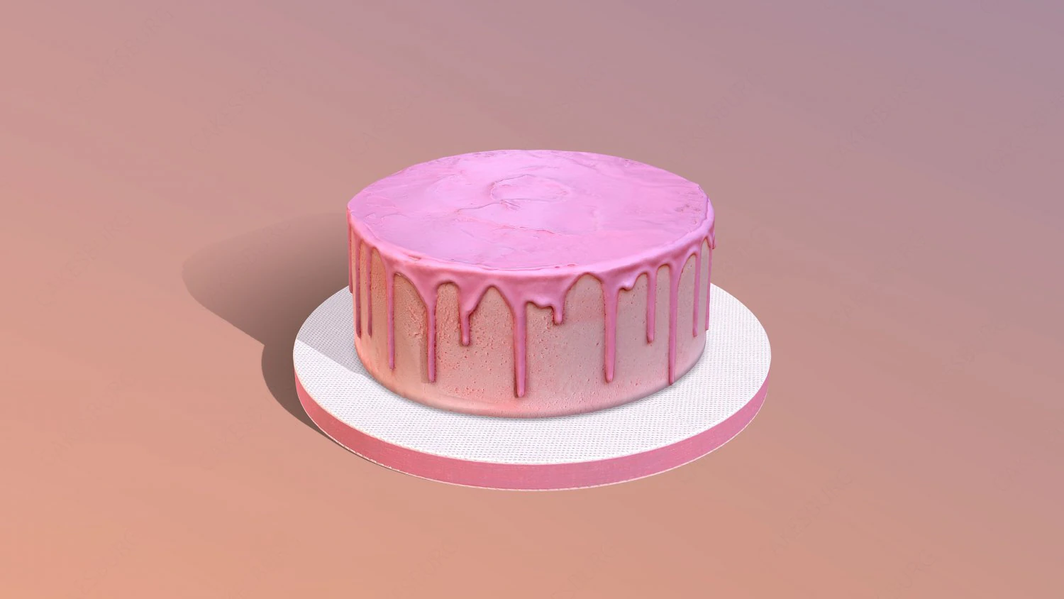 Sade Pembe Damla Kek 3D Model .c4d .max .obj .3ds .fbx .stl .blend 