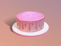 Plain Pink Drip Cake 3D Models