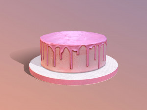 Plain Pink Drip Cake 3Dモデル