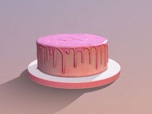 Plain Pink Drip Cake 3Dモデル