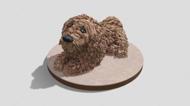 Cockapoo Dog Cake Modelo 3D .c4d .max .obj .3ds .fbx .stl .blend 