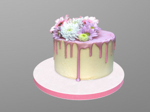 Spring Flowers Drip Cake 3D Model