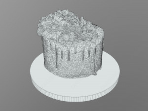 Spring Flowers Drip Cake 3D Model