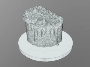Spring Flowers Drip Cake 3D Model